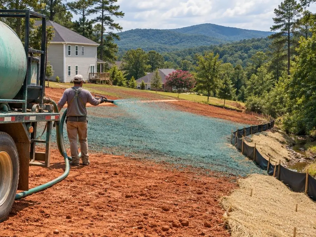 Hydroseed Lawn Installation in Greenville, SC